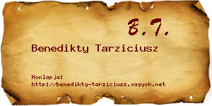 Benedikty Tarziciusz névjegykártya